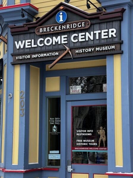 Welcome Center sign at Breckenridge, Colorado