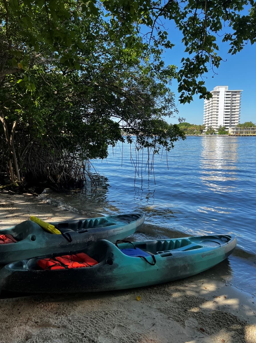 Kayaks at Hugh Taylor Birch State Park and Bonnet House