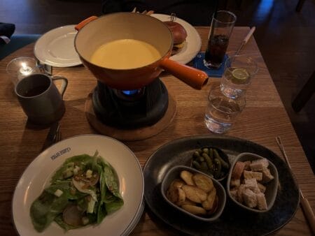 Banff Happy Hour fondue for night 1 of Banff itinerary