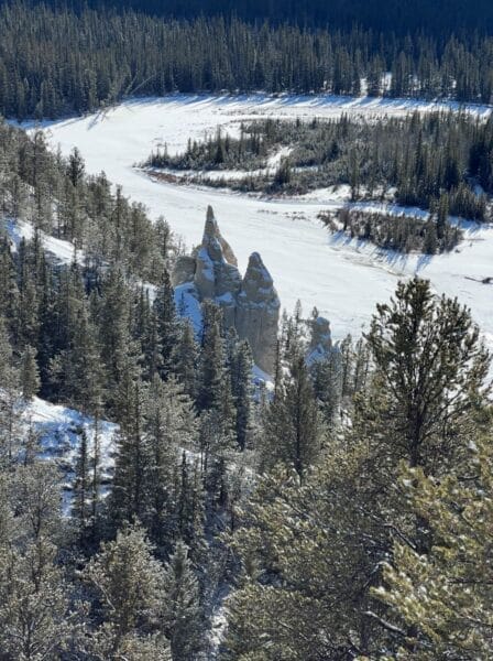 Hoodoo Trail rock formations in Banff National Park