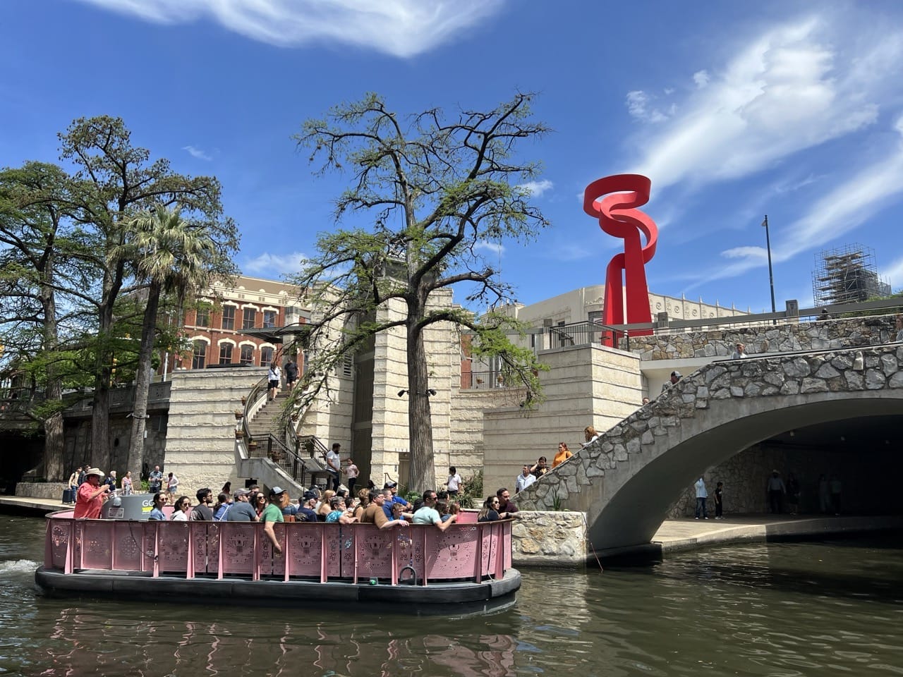 barge with Torch of Friendship on San Antonio Riverwalk