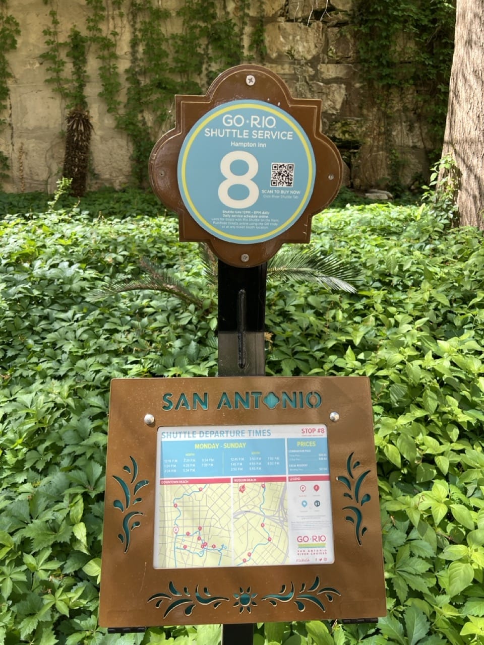 Go Rio river shuttle stop at Westin Riverwalk