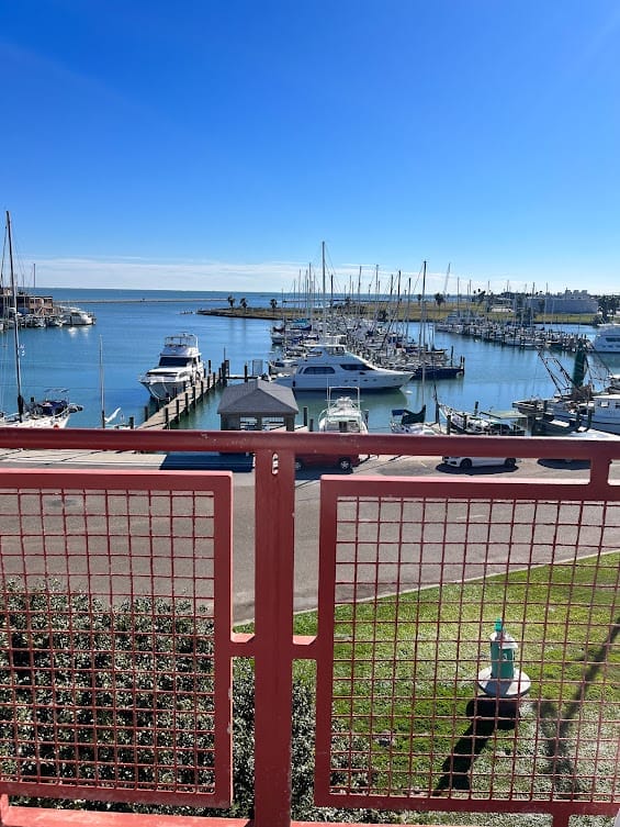 view from the lighthouse at Texas Maritime Museum