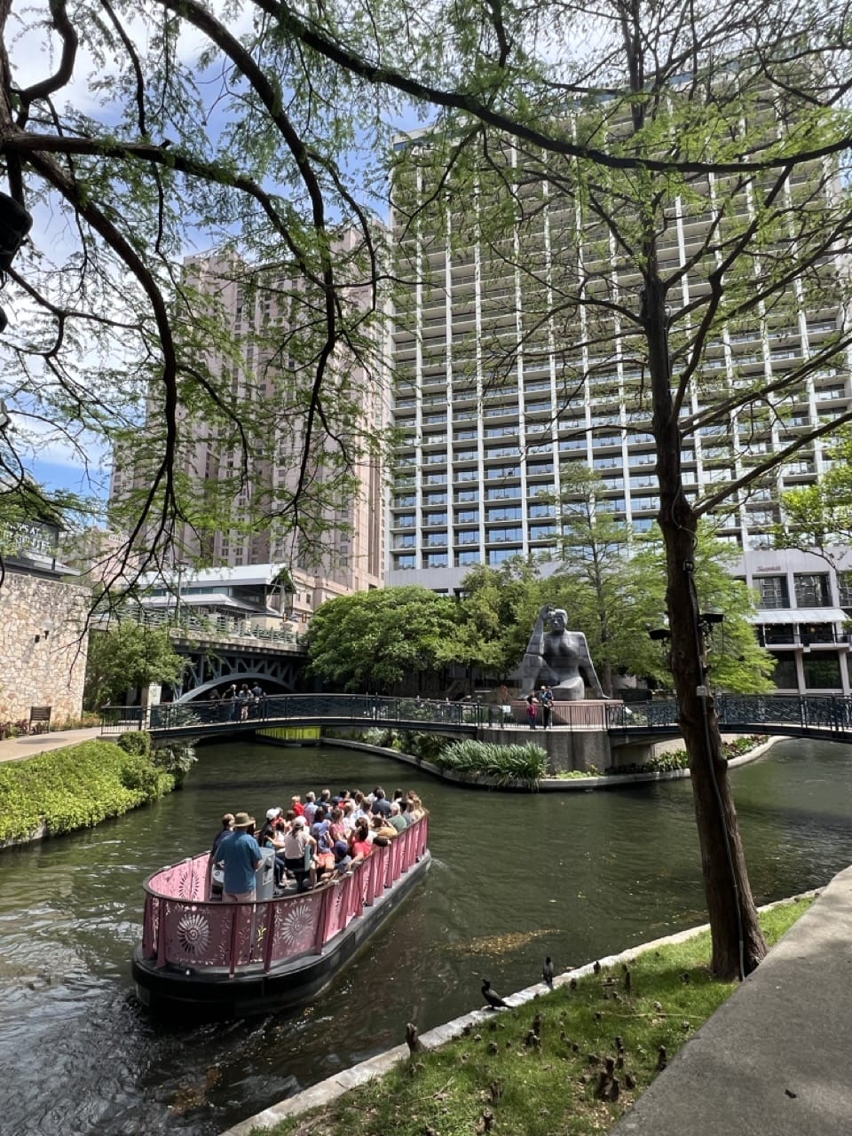 San Antonio Marriott Riverwalk with barge