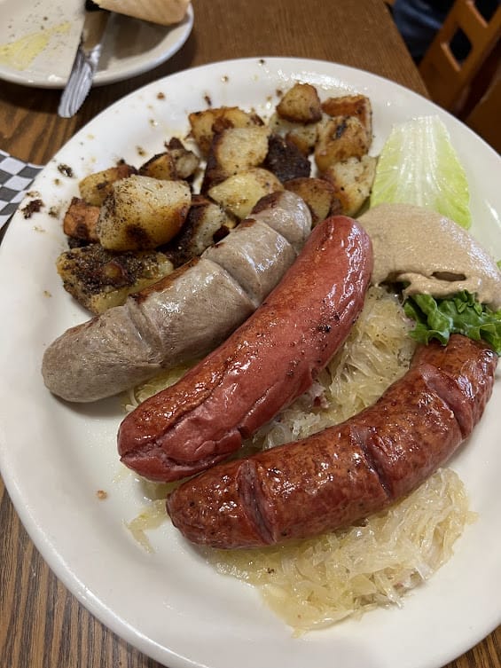 Old German Bakery & Restaurant sausage and sauerkraut