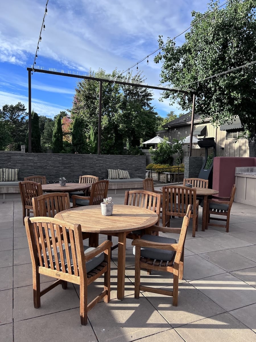 outdoor dining at Bernardus Lodge & Spa
