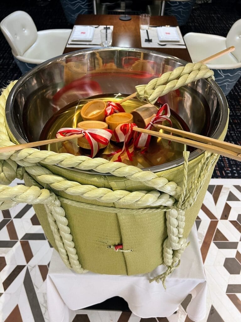 The Sake Barrel at Morimoto Opening Ceremony