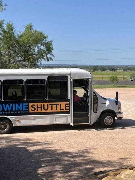 take the wine shuttle to wineries on your day trip to Fredericksburg, TX