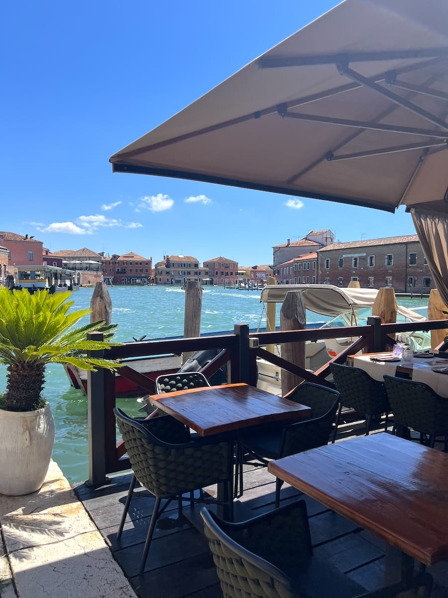 patio overlooking Murano canal