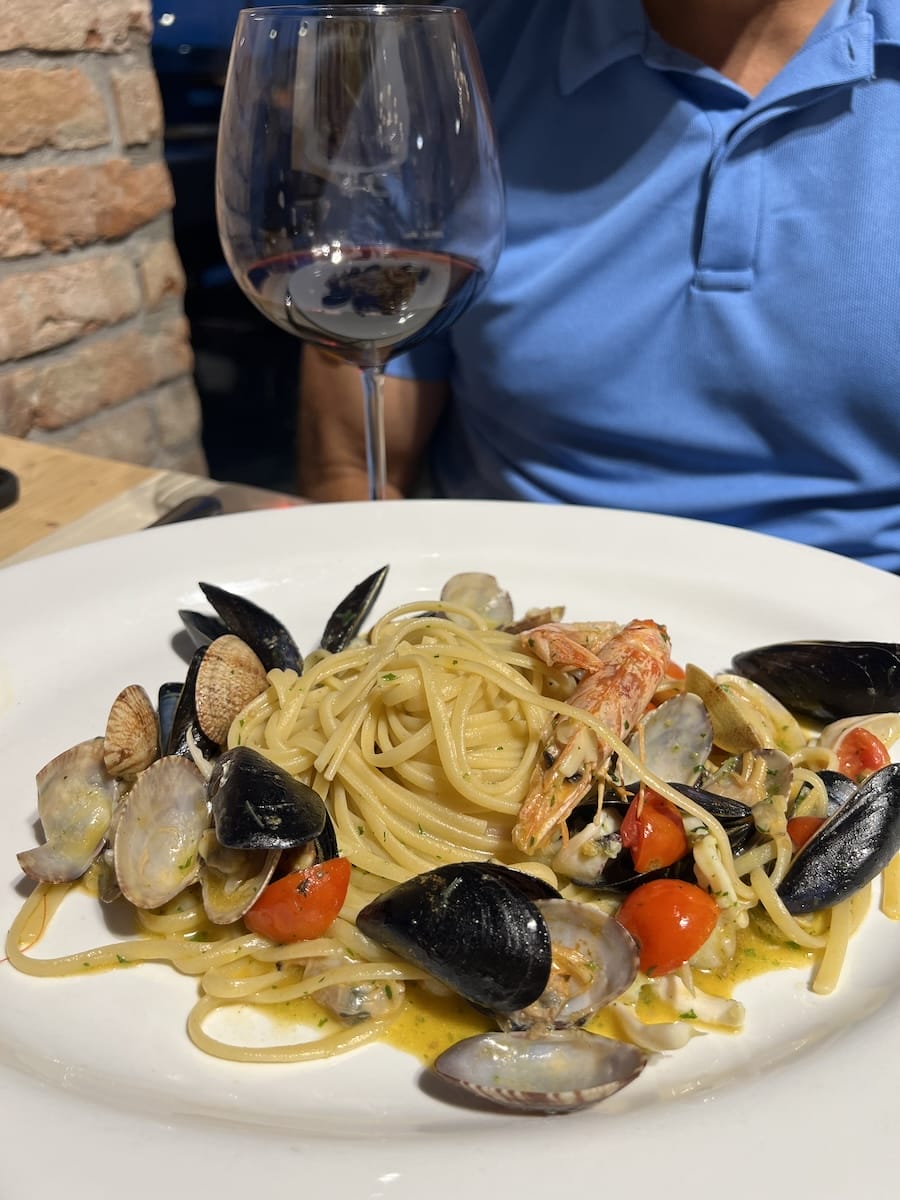 seafood pasta dish in Murano