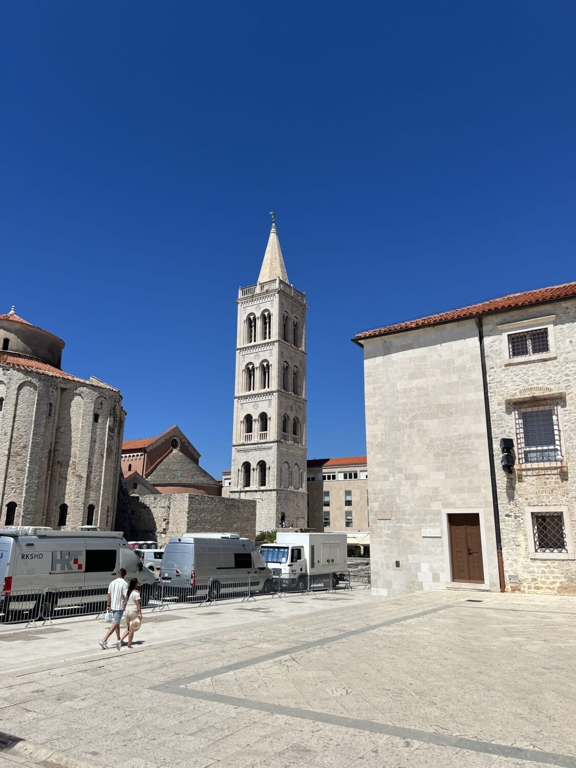 tower and courtyard in Zadar