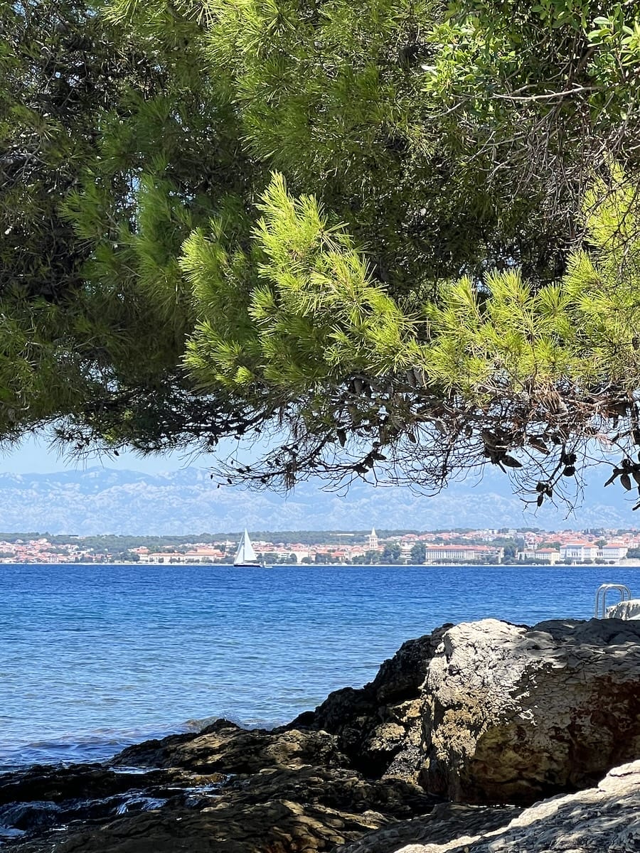 view from secluded beach near Zadar, Croatia