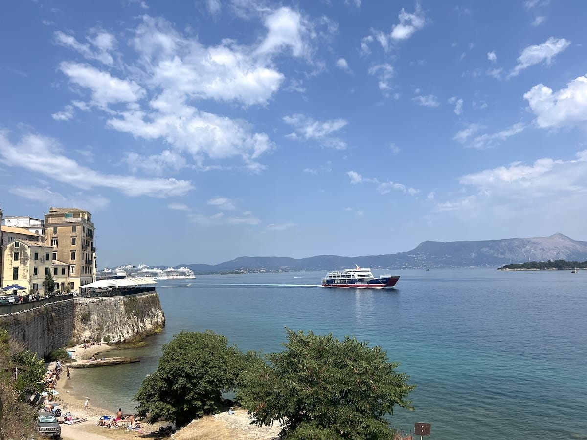 view from Corfu Old Town, Greece