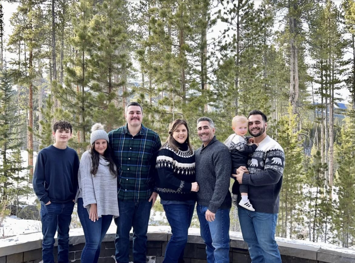 family photo in the snow