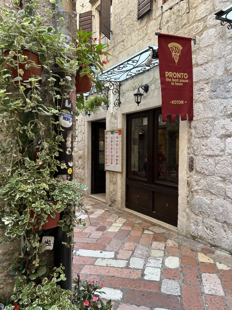 Kotor pizza shop in Montenegro