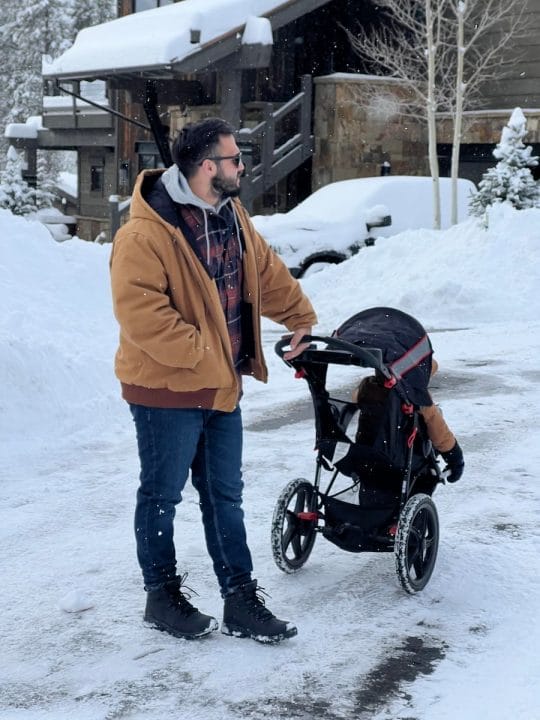 man with stroller in Colorado
