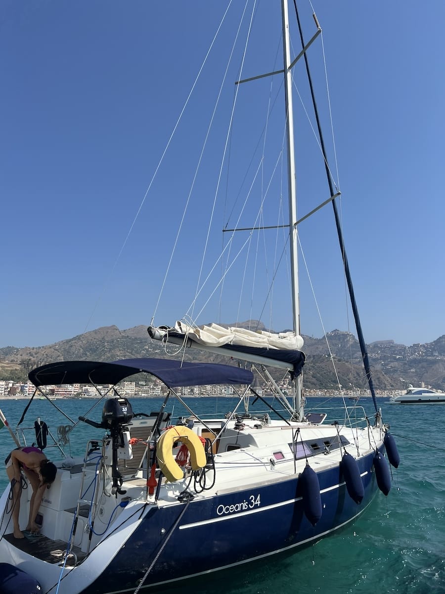 sailboat excursion from Giardini Naxos in Sicily, Italy