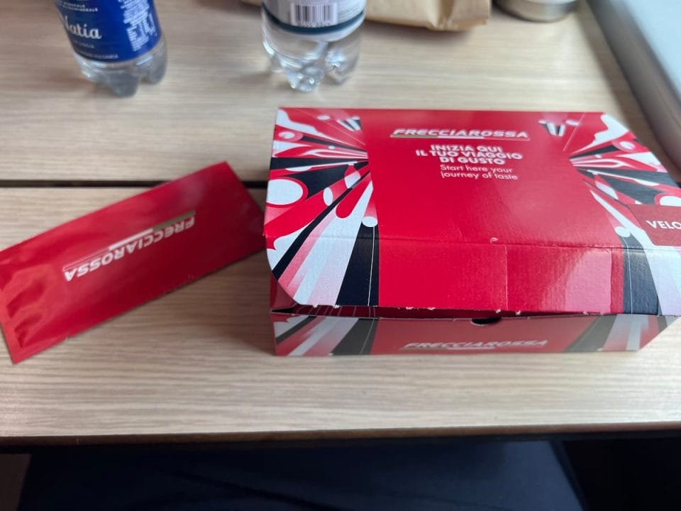 snack box on high speed train in Italy