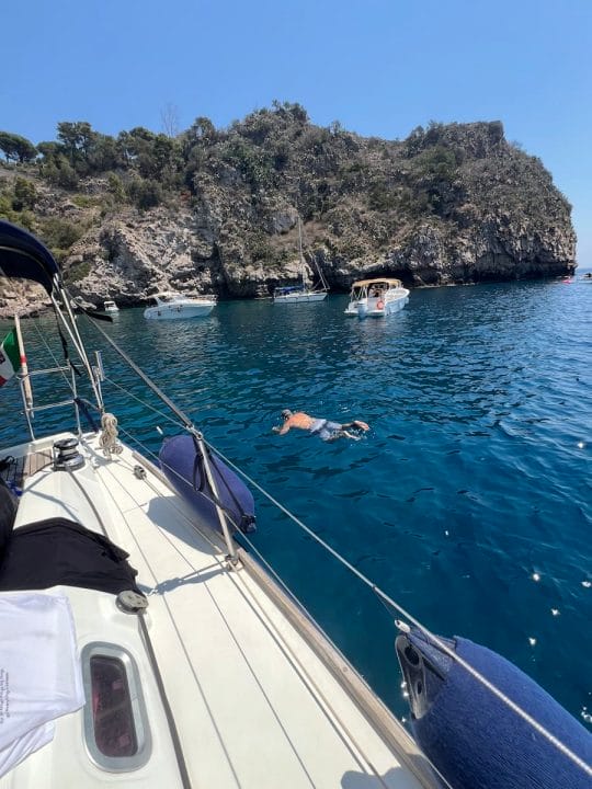 snorkeling off the coast of Italy