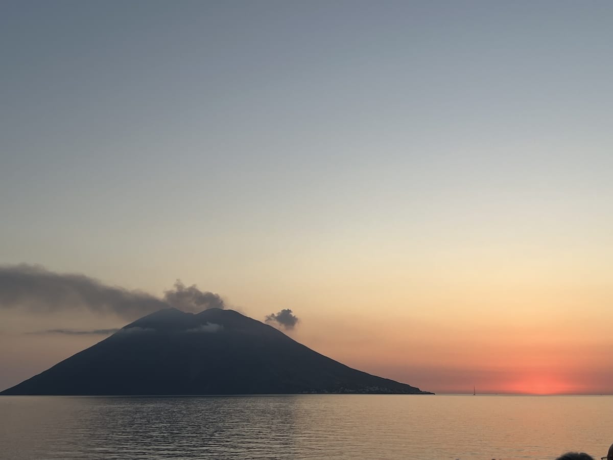 Stromboli at sunset on an Adriatic cruise