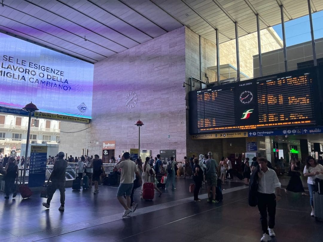 Roma train station in Italy