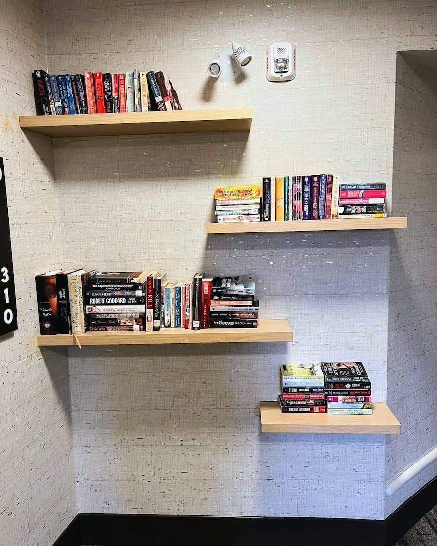 Book swap shelf in Banff hotel