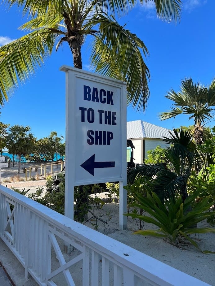 back to the ship sign