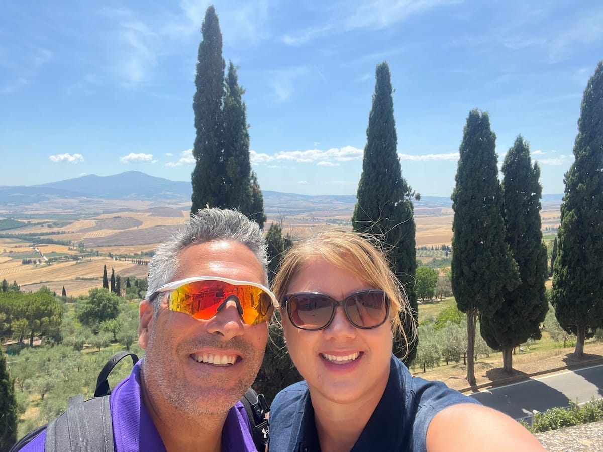 Kevin and Michele on Tuscan tour