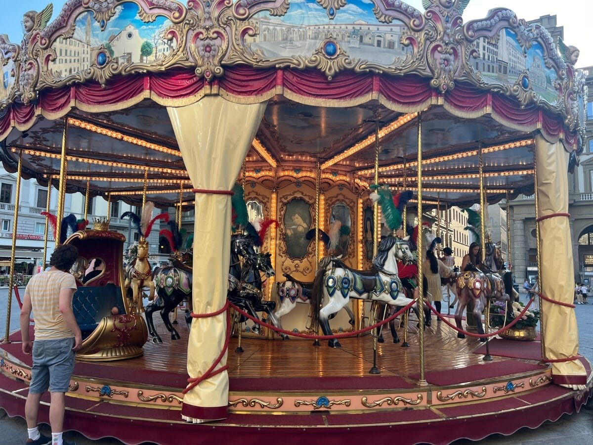 merry go round in Florence square