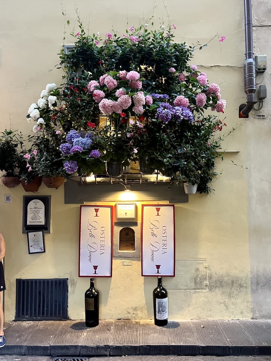 wine window in Florence