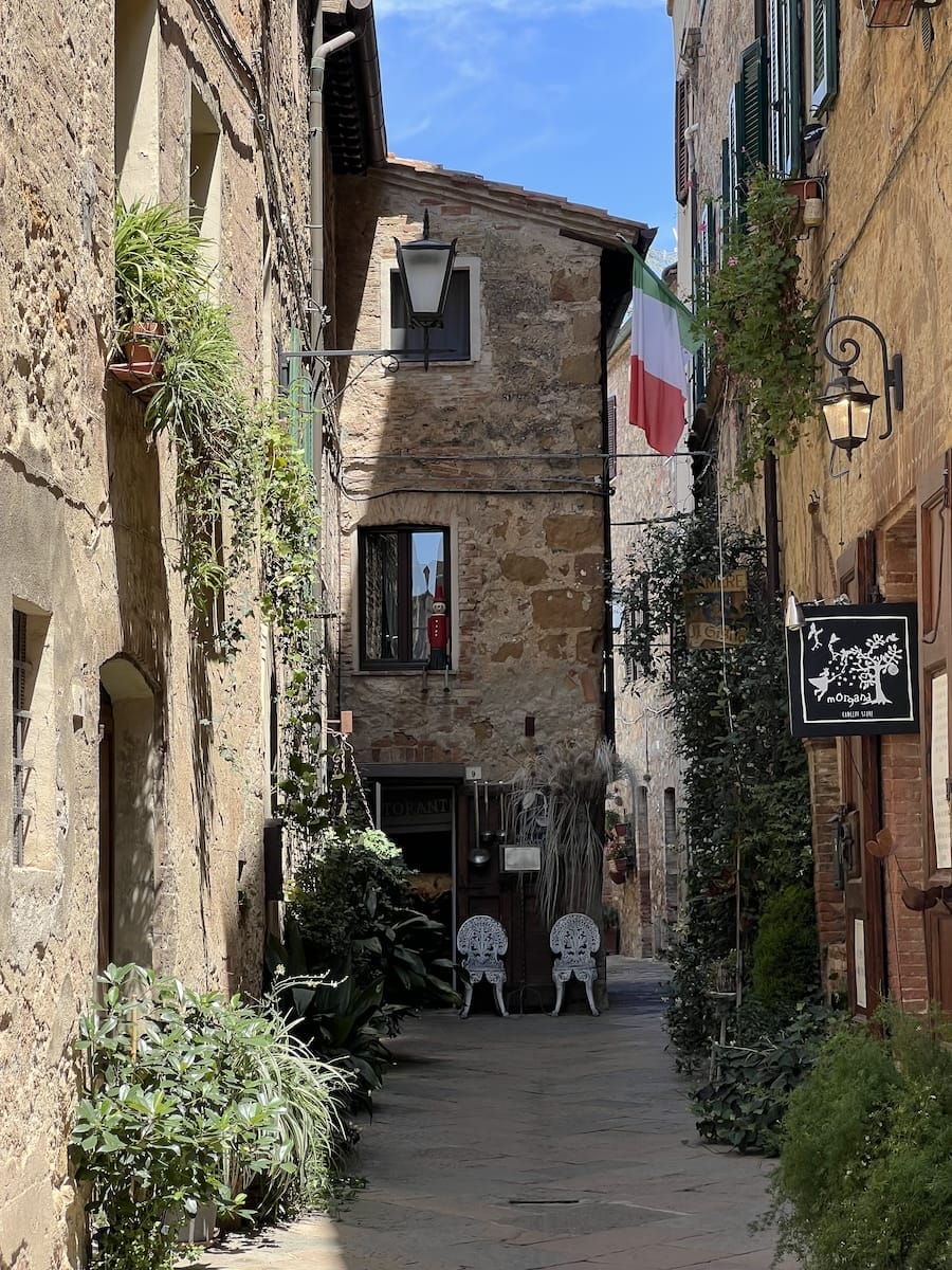 Pienza alley and walkway in Italy