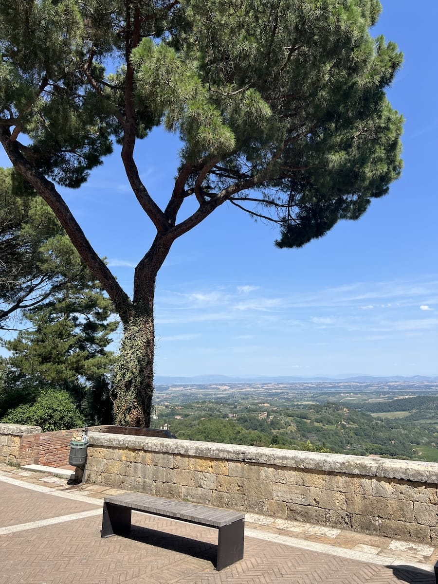 view from terrace in Montepulciano