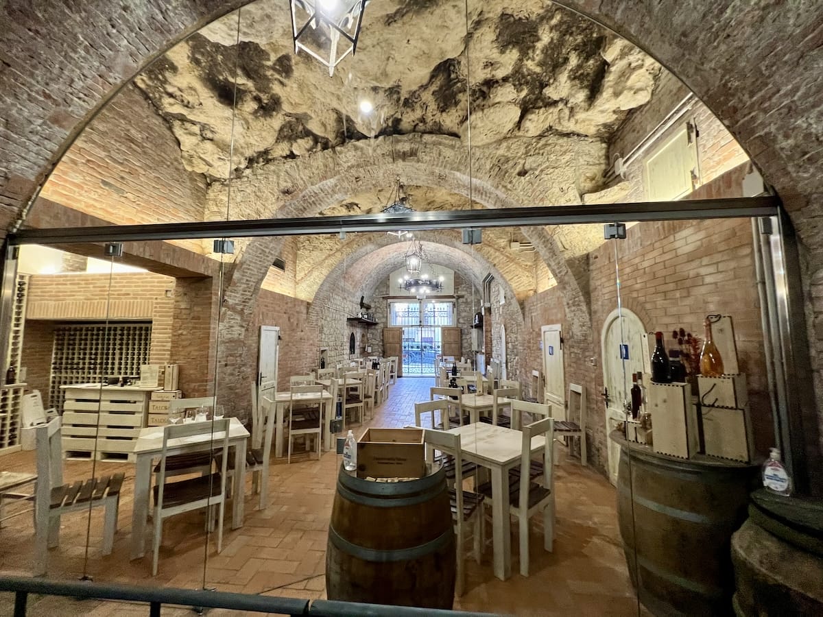 wine tasting room in Montepulciano