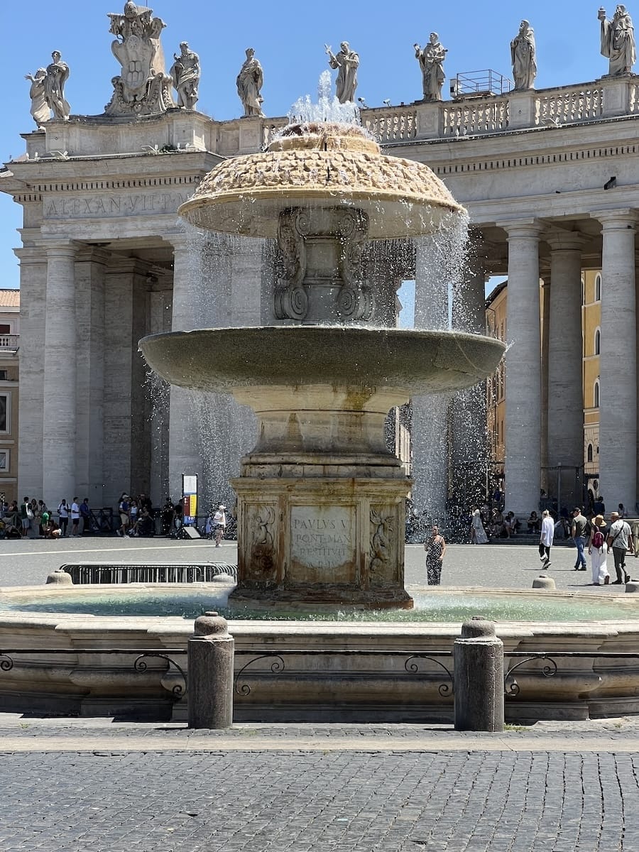 St Peters Square fountain in Vatican City