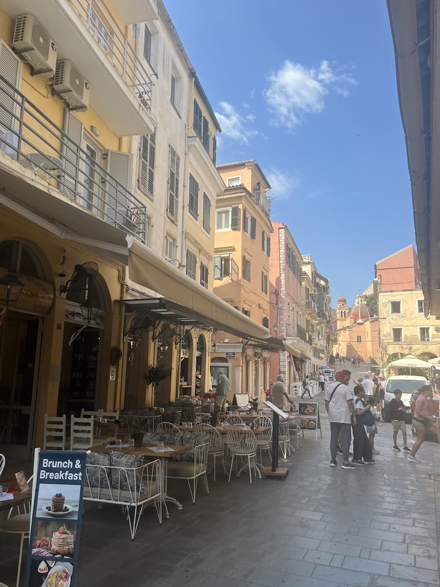 Corfu cobblestone streets