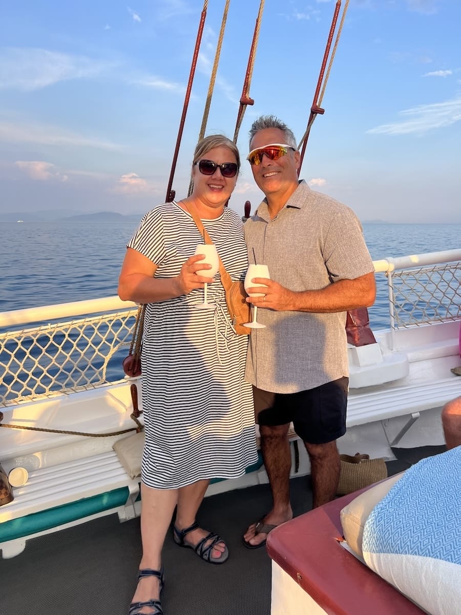 Kevin and Michele on sunset tour in Corfu