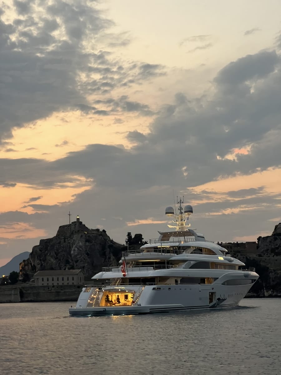 Corfu yacht in port