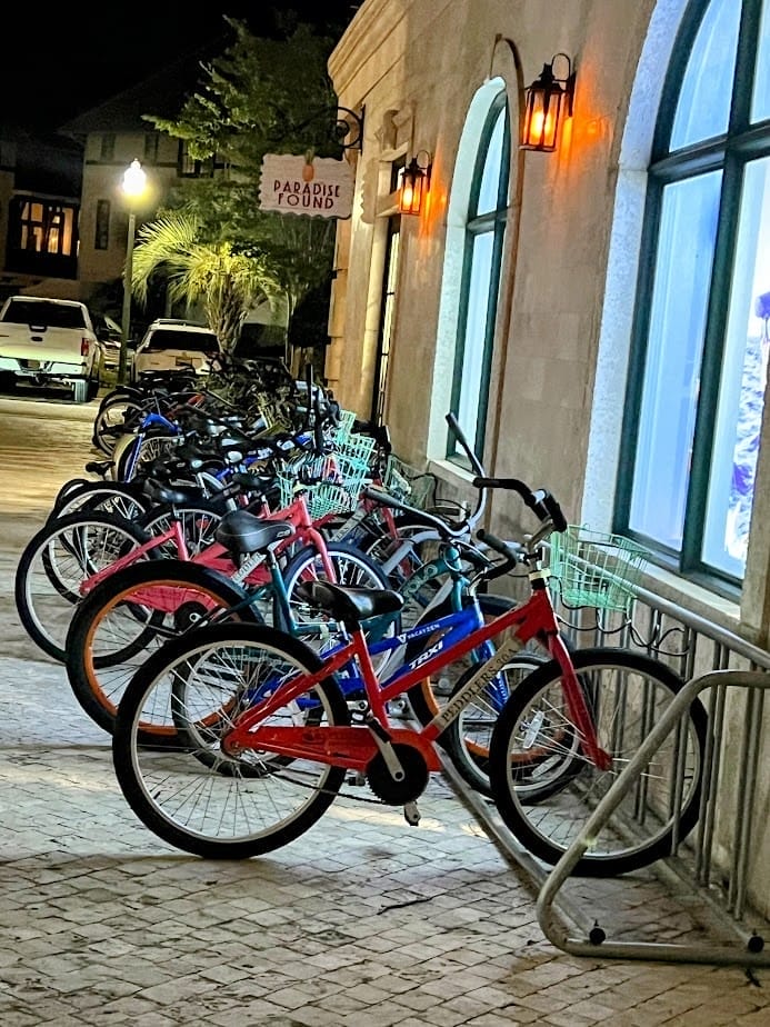 row of bikes in Seaside