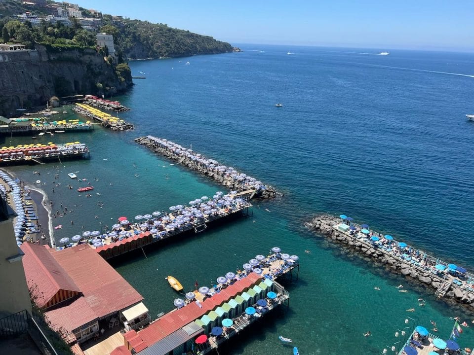 Sorrento view of the water and beach club