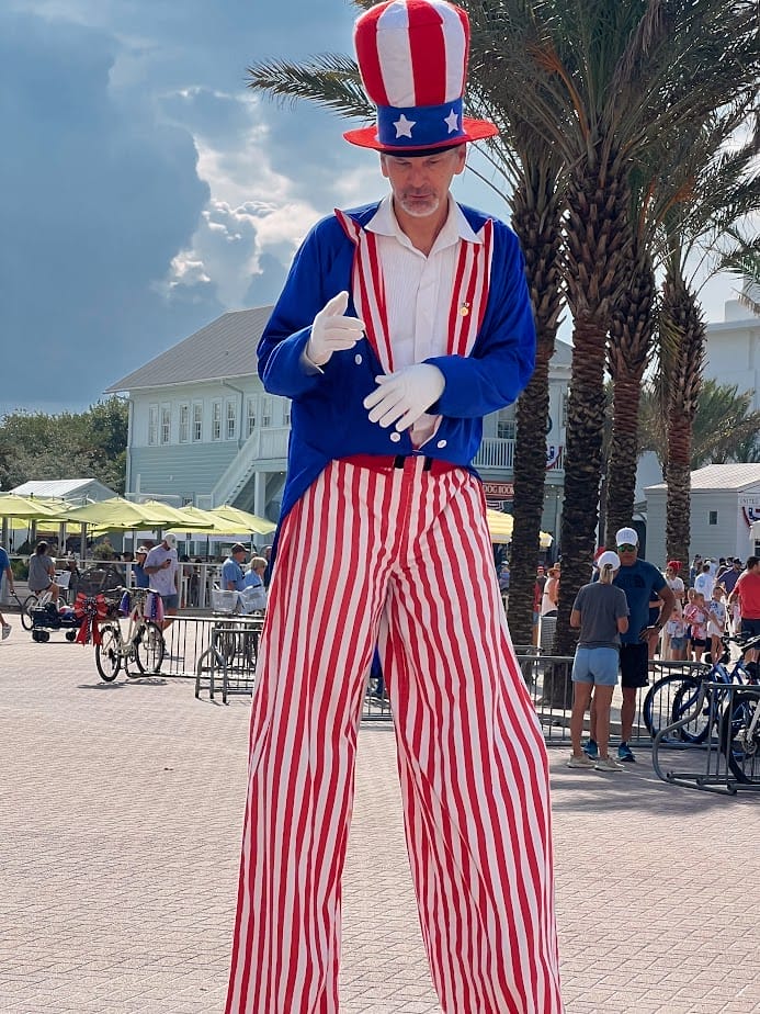 Uncle Sam stilt walker