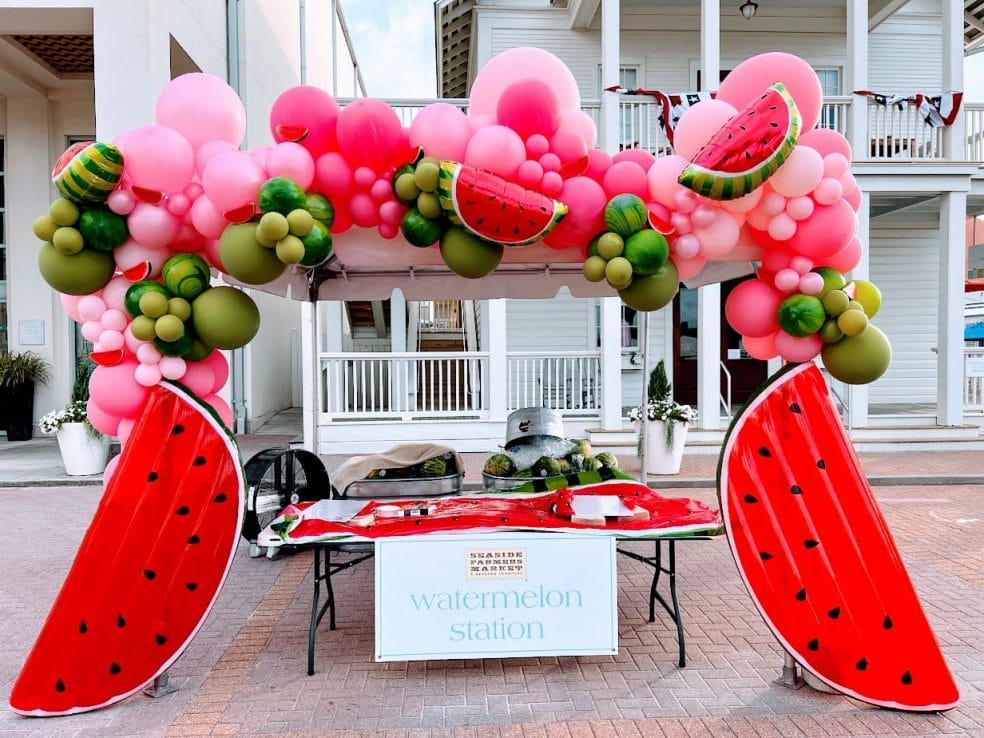 watermelon booth at Seaside 4th of July celebration