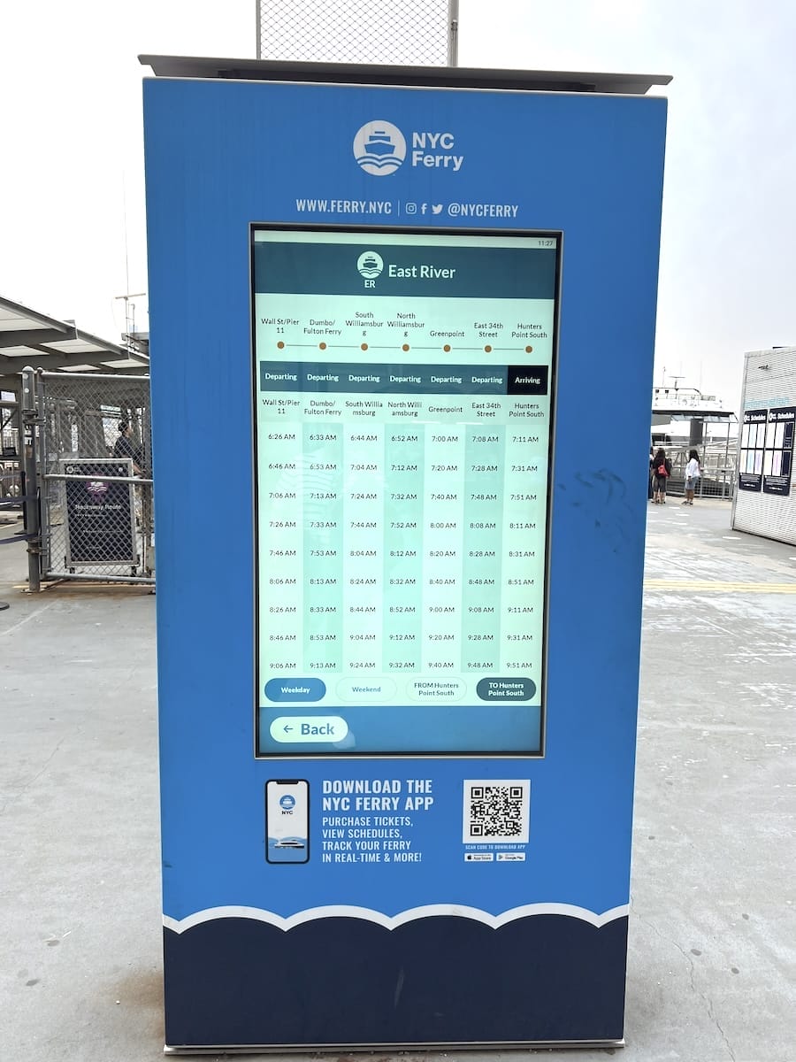 Ferry schedule