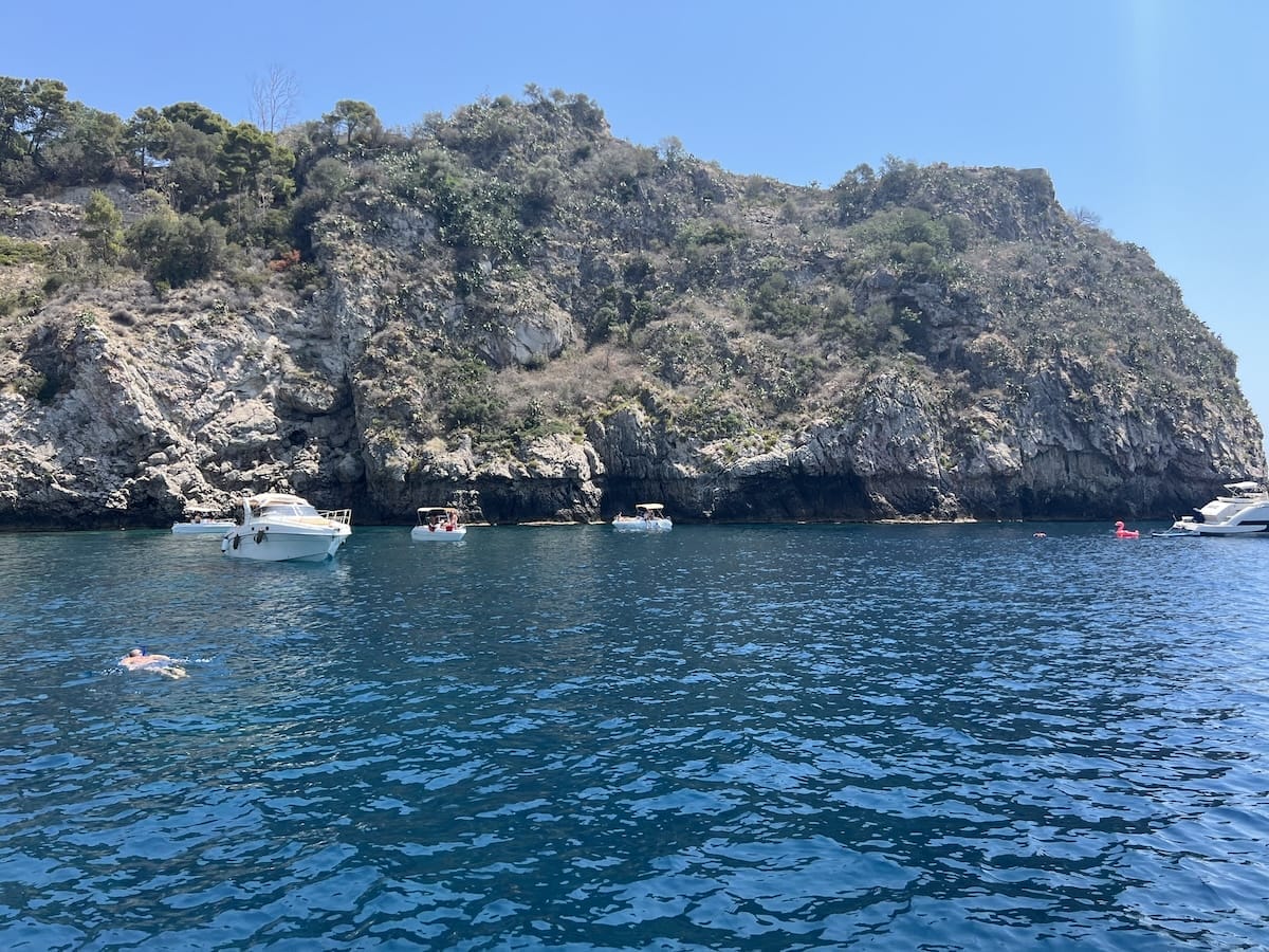 beautiful clear water of Giardini Naxos in Sicily