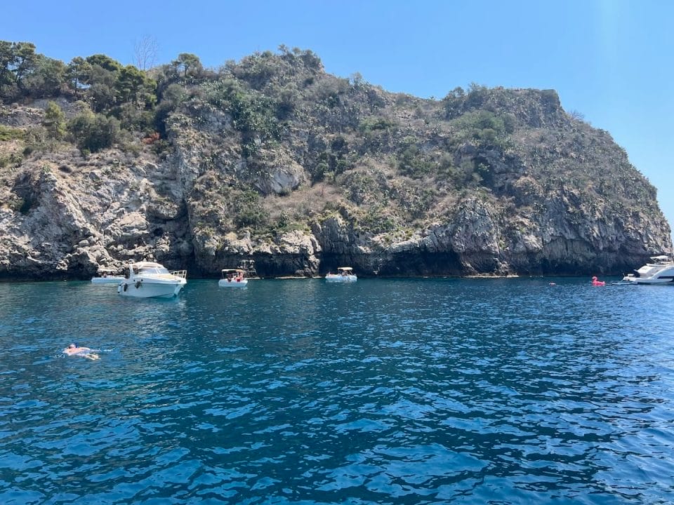 beautiful clear water of Giardini Naxos in Sicily