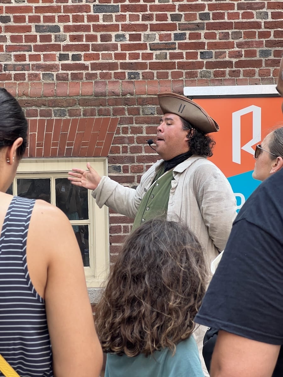 costumed interpreter in Boston