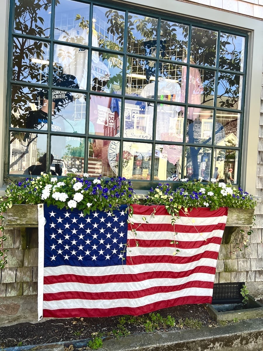 Nantucket store with flag