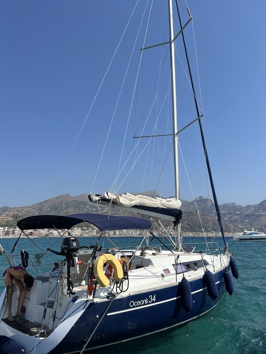 sailboat in Giardini Naxos