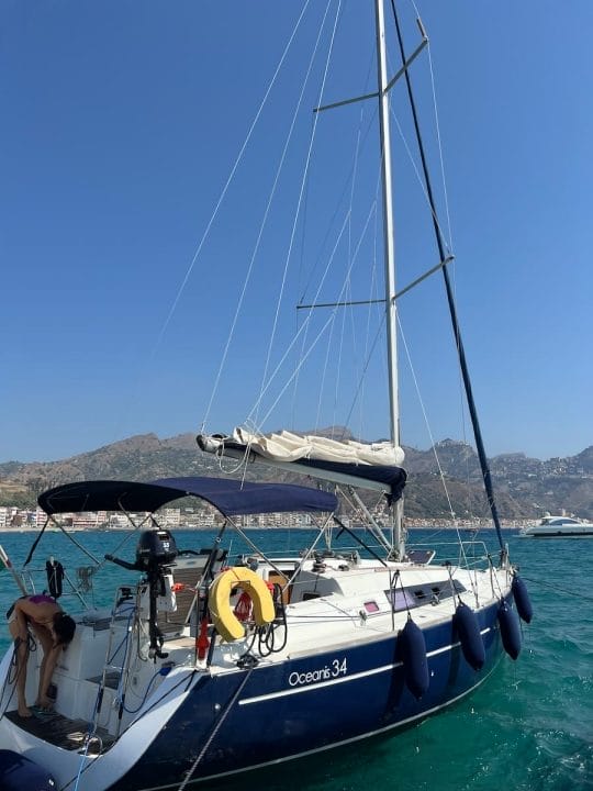 sailboat in Giardini Naxos