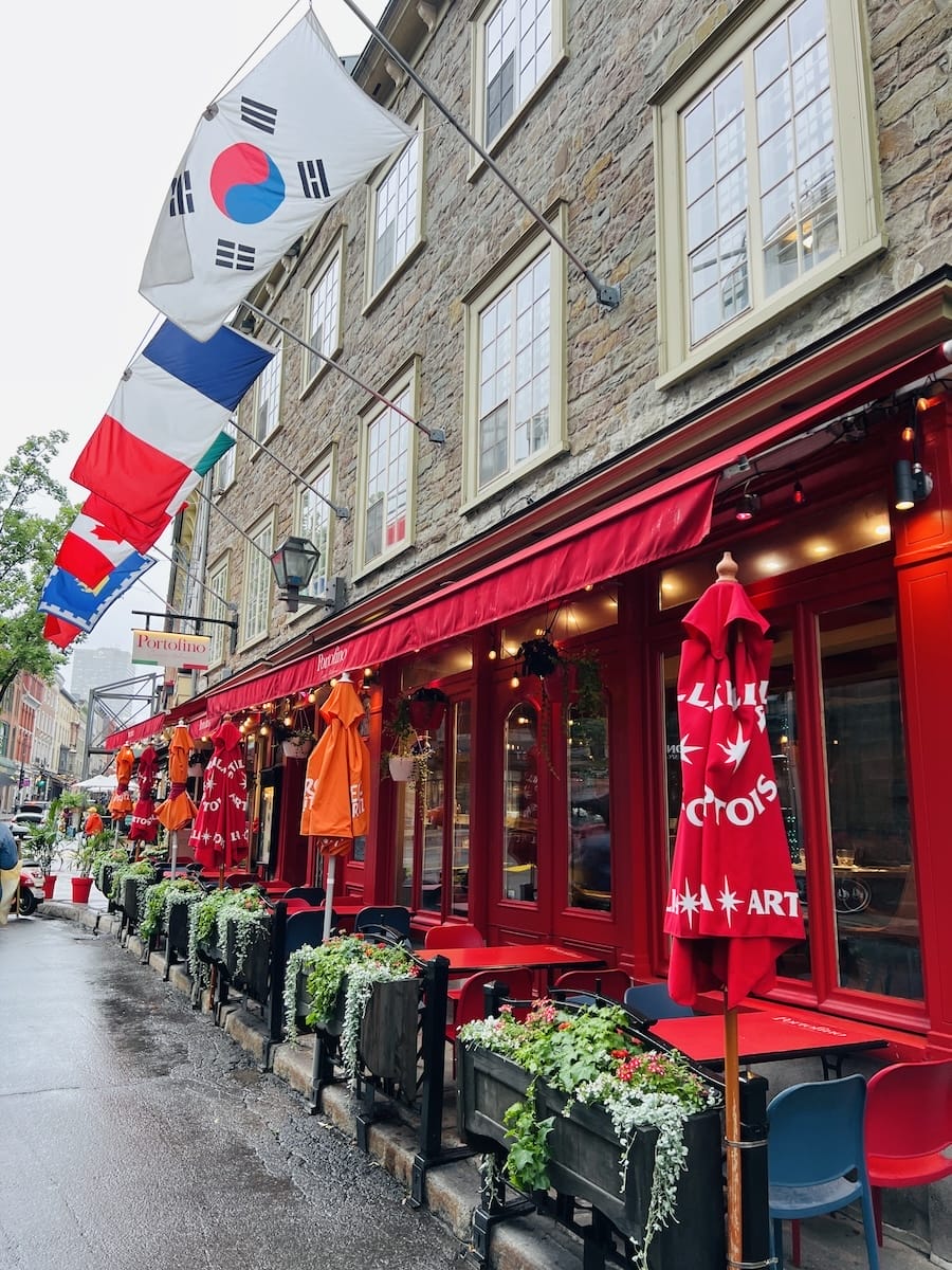 Outdoor cafe and shop in Quebec City