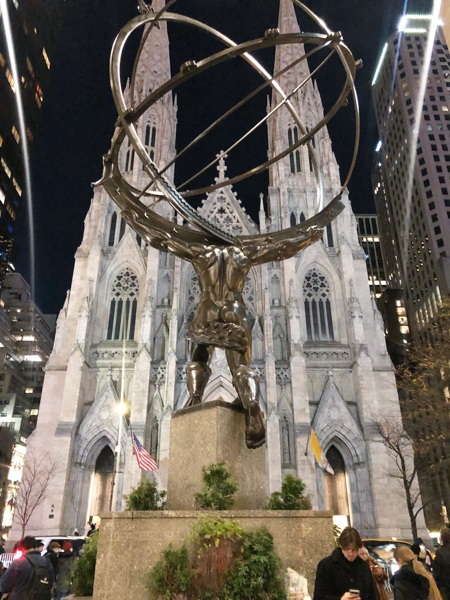 St Patrick Cathedral with Atlas statue